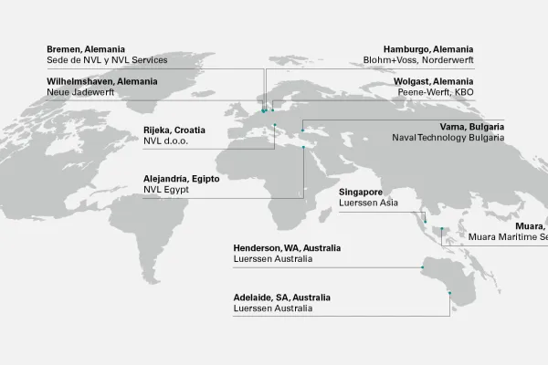 Mapa con las ubicaciones mundiales de la NVL